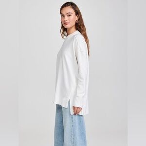Free People sweater Phoebe Pull Over knit sweater white oversized sweater medium